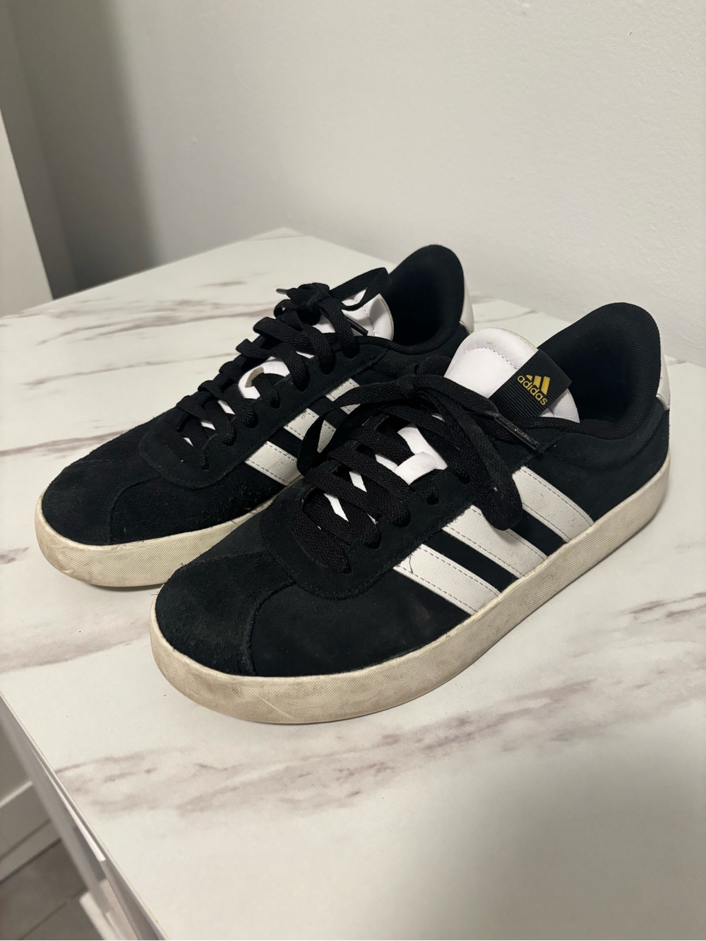 Adidas Black & White Casual Sneakers 8.5